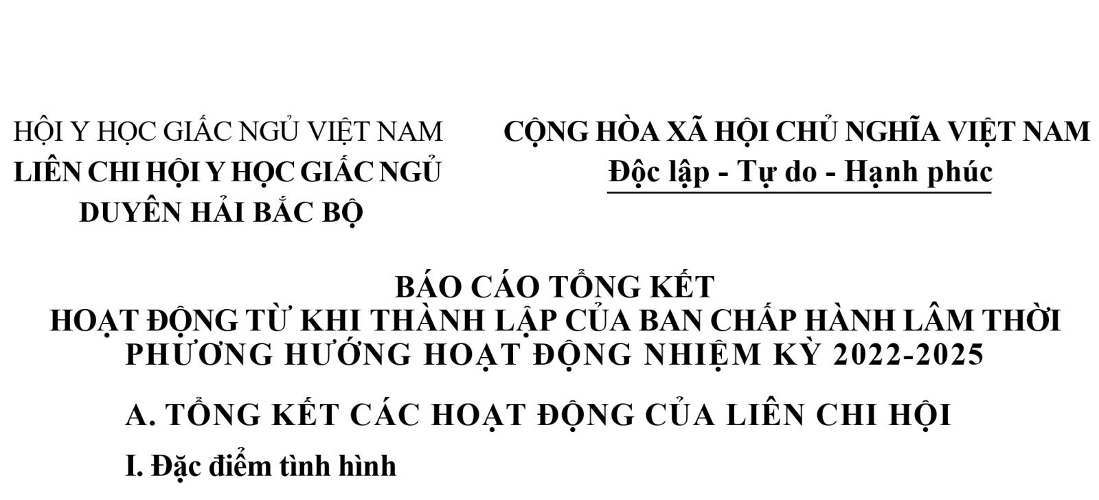 Báo cáo tổng kết hoạt động 2022 - 2025